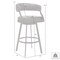 Armen Living Dione 30" Bar Height Barstool in Mineral Finish and Vintage Black Faux Leather 721535746958 - alternate 6